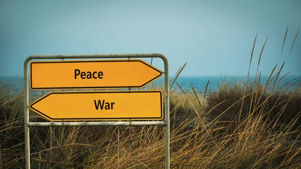 Street Sign Direction Way Peace War — Stock Photo, Image