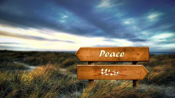 Street Sign Direction Way Peace War — Stock Photo, Image