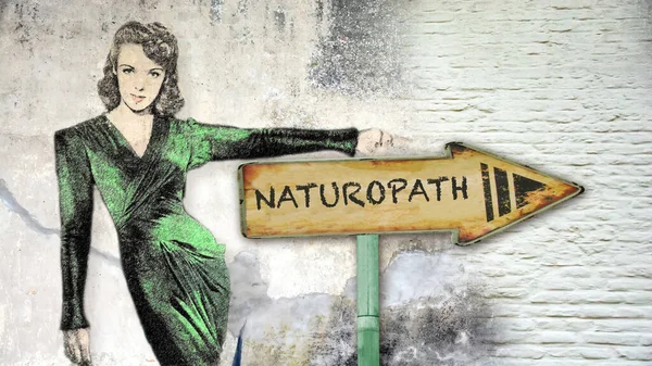 Calle Señale Camino Dirección Naturopath — Foto de Stock