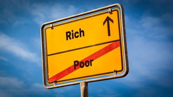 Street Sign Direction Way Rich Poor — Stock Photo, Image