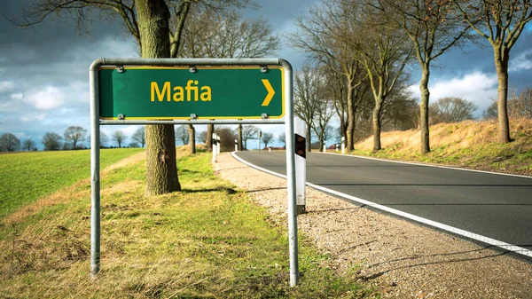 Straat Teken Richtings Wijze Naar Maffia — Stockfoto