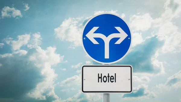 Straßenschild Wegbeschreibung Zum Hotel — Stockfoto