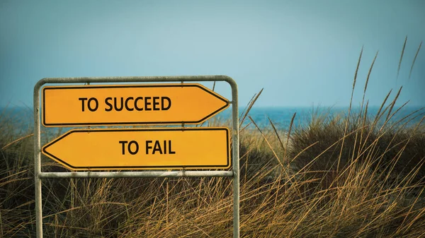 Street Sign Direction Way Succeed Fail — Stock Photo, Image