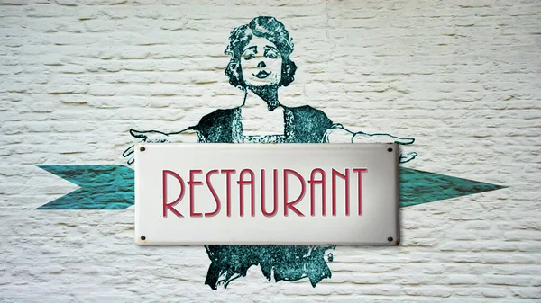 Street Sign Direction Way Restaurant — Stock Photo, Image