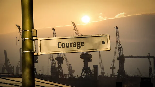 Utca Jel Irány Courage — Stock Fotó