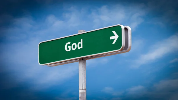 Street Sign Direction Way God — Stock Photo, Image