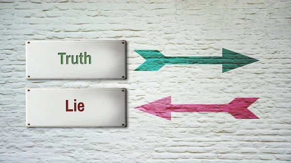 Street Sign Direction Way Truth Lie — Stock Photo, Image