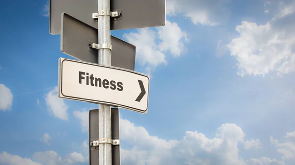 Street Sign Direction Way Fitness — Stock Photo, Image