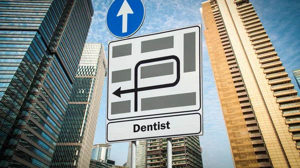 Street Sign Direction Way Dentist — Stock Photo, Image