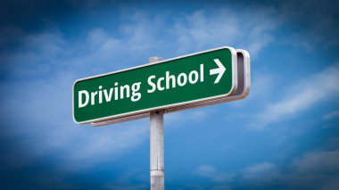 Sokak İşareti Sürücü Okulu Için Yön Yolu