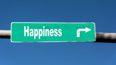Sokak İşareti Mutluluk Için Yön Yolu