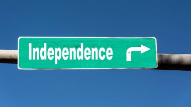 Sokak bağımsızlık için yol yön Imzala