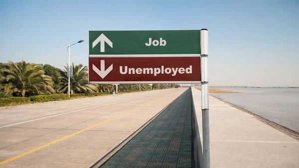 Street Sign Direction Way Job Unemployed — Stock Photo, Image