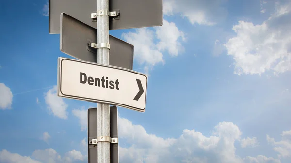 Street Sign Direction Way Dentist — Stock Photo, Image