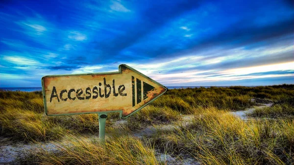 Street Sign Modo Direzione Accessibile — Foto Stock