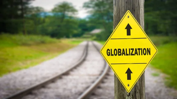 Straßenschild Weist Den Weg Zur Globalisierung — Stockfoto