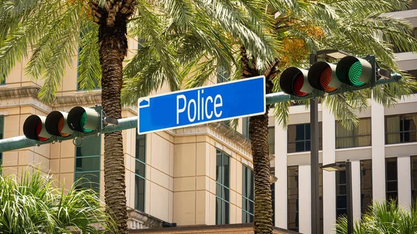 Street Sign Direction Way Police — Stock Photo, Image
