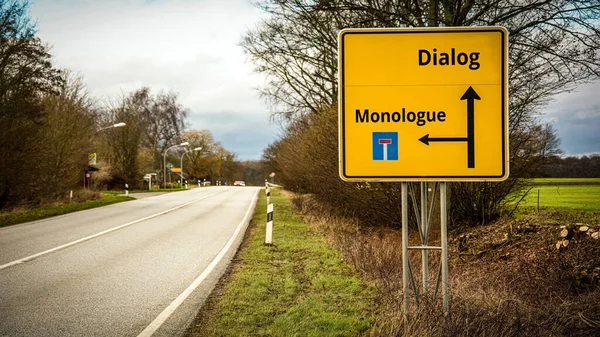 Street Sign Direction Way Dialog Monologue — Stock Photo, Image