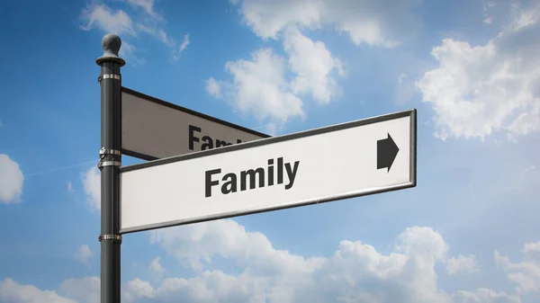 Straßenschild Weist Den Weg Zur Familie — Stockfoto