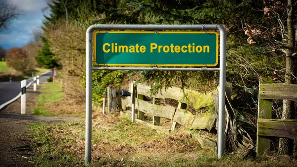 Street Sign Forma Dirección Protección Climática —  Fotos de Stock