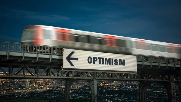 Street Sign Direction Way Optimism — Stock Photo, Image