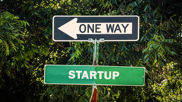 Street Sign Direction Way Startup — Stock Photo, Image