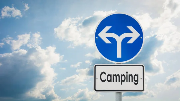 Utca Jel Irány Camping — Stock Fotó