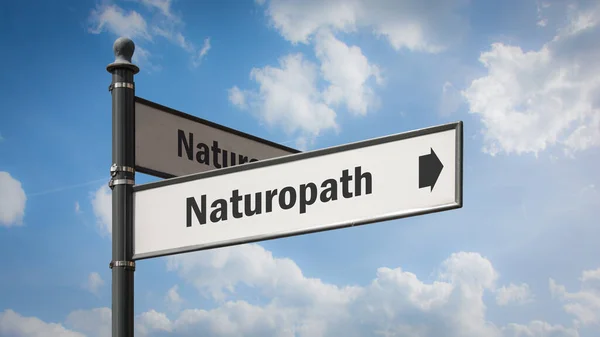 Street Sign Direction Way Naturopath — Stock Photo, Image