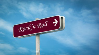 Rockn Roll'a Yön Yolu Sokak İşareti