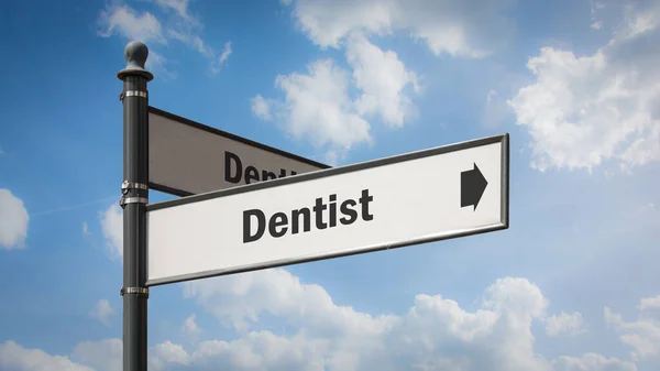 Street Sign Direction Way Dentist — Stock Photo, Image