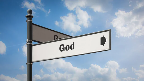 Rua Assine Caminho Direção Para Deus — Fotografia de Stock