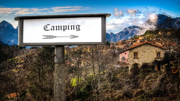 Signe Rue Chemin Camping — Photo