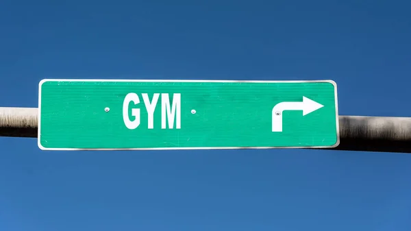 Οδός Πινακίδα Δρόμο Για Γυμναστήριο — Φωτογραφία Αρχείου