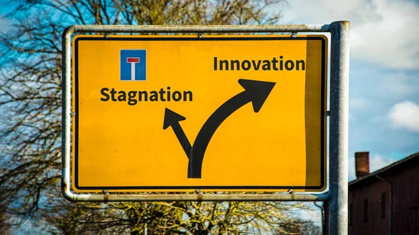 Street Sign Direction Way Innovation Stagnation — Stock Photo, Image