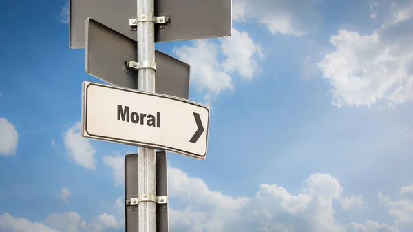 Вуличний Знак Шлях Моралі — стокове фото