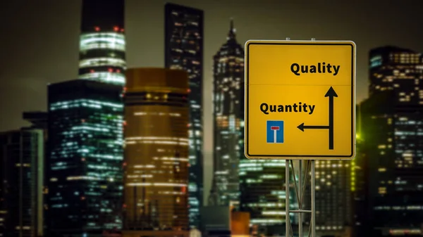 Street Sign Direction Way Quality Quantity — Stock Photo, Image