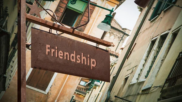 Street Sign Direction Way Friendship — Stock Photo, Image