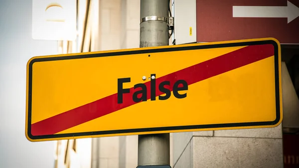 Street Sign Direction Way True False — Stock Photo, Image