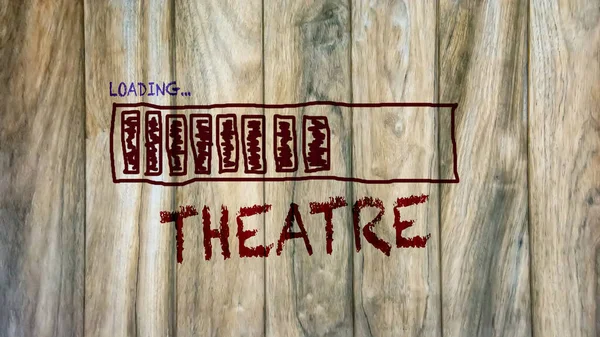 Straat Teken Richting Naar Het Theater — Stockfoto