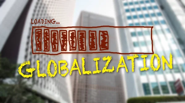 Gata Underteckna Riktningen Väg Till Globaliseringen — Stockfoto