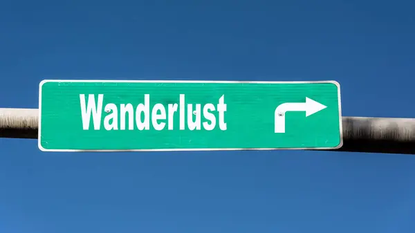 Sokak Sign Wanderlust Için Yön Yolu — Stok fotoğraf