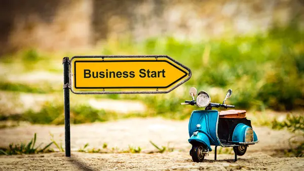 Вуличний Знак Шлях Business Start — стокове фото