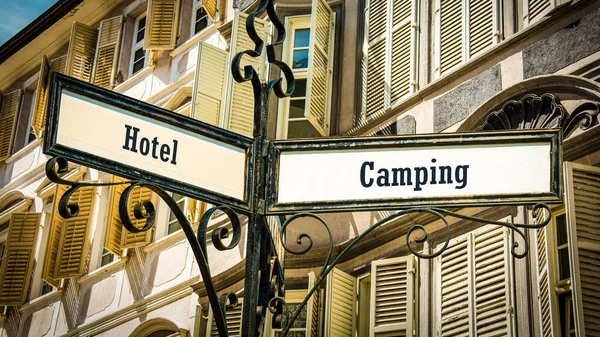 Signe Rue Chemin Camping Hôtel — Photo