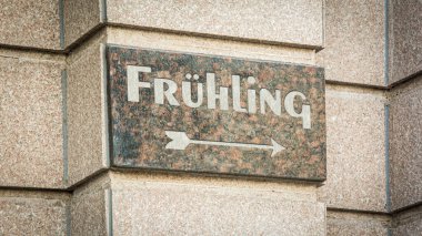 Resim Almanca 'da baharın yönünü gösteren bir tabela ve tabela gösteriyor..