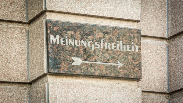 Almanca ifade özgürlüğünü gösteren bir tabela.