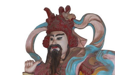 Beyaz bir arka plan üzerinde Vietnam melek heykeli