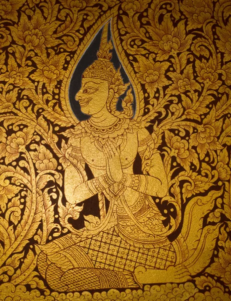 Malowanie aniołów złota w Tajlandii. — Zdjęcie stockowe