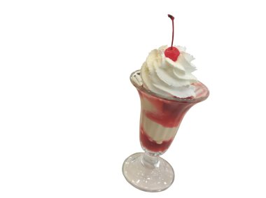 Beyaz arka plan üzerine bir fincan dondurma