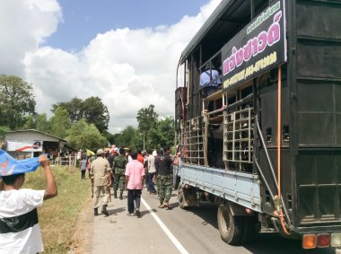 Mahasarakham, Tayland - 30 Ekim: 20,2014 içinde Mahasarakham, Tayland Ekim tarihinde Tayland geleneğinde geçit töreni