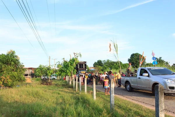 Mahasarakham, Tajlandia - 21 października: Parada w tradycji Tajlandii na październik 20,2014 w Mahasarakham, Tajlandia — Zdjęcie stockowe